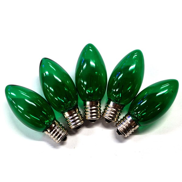 Holiday Bright Lights Incandescent C9 Green 25 ct Replacement Christmas Light Bulbs 0.08 ft., PK25 BU25C9X3-TGRA - main